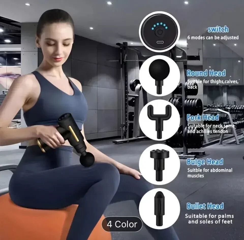Massage Gun Deep Percussion Massager Muscle Vibration Relaxing Therapy Tissue